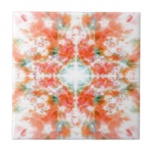 Orange Kaleidoskop Fliese