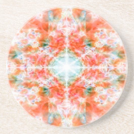 Orange Kaleidoskop Getränkeuntersetzer (Vorne)