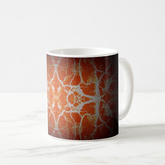 Orange Kaleidoskop Kaffeetasse (VorderseiteRechts)