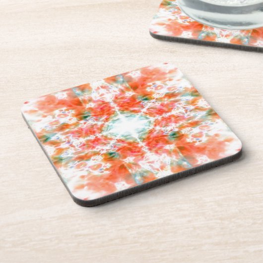 Orange Kaleidoskop Untersetzer (Linke Seite)