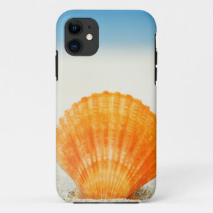 Orange Kamm-Muschel-Muschel-stehende Senkrechte im iPhone 11 Hülle