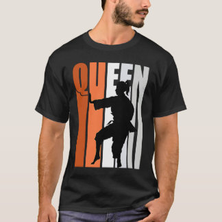 Orange Karate-Königin Bunte weiße Gürtel-Übung D T-Shirt