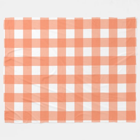 Orange Kariert 60x80 Fleece Blanket (Vorderseite (Horizontal))