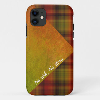 Orange kariert abstrakt iPhone Case