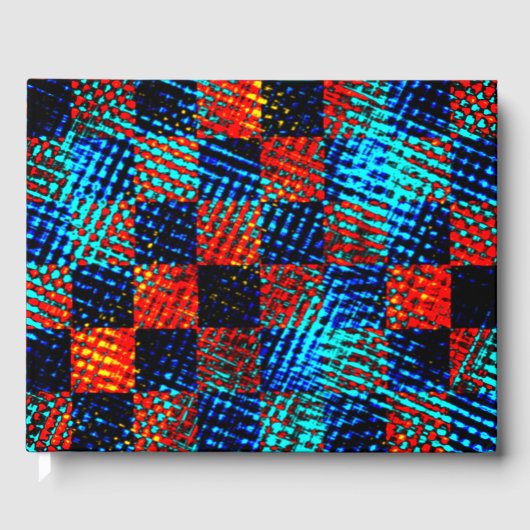 Orange kariert fast rot, blau und Imitate schmutzi Gästebuch (Vorderseite)