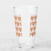 Orange Kariert Flannel Herz Glas (Links)