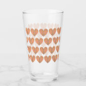 Orange Kariert Flannel Herz Glas (Vorderseite)