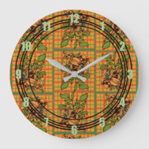 Orange Kariert Floral Cutout