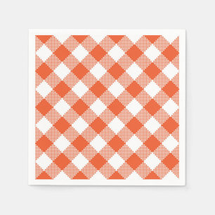 Orange Kariert Herbstlandmuster Serviette