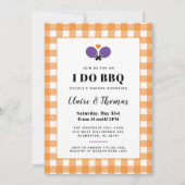 Orange Kariert I do GRILLEN Ping Pong Einladung (Vorderseite)