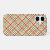 Orange Kariert iPhone Case 16 Hülle (Rückseite (Horizontal))