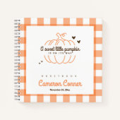 Orange Kariert Little Pumpkin Baby Showbook Notizblock (Vorderseite)