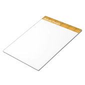 Orange Kariert Personalisiert Notepad Notizblock (angewinkelt)
