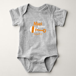 Orange Kariert Rattle Miner Baby Bodysuit Baby Strampler