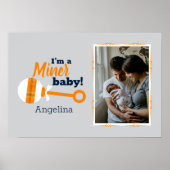 Orange Kariert Rattle Miner Baby Foto Poster (Vorne)