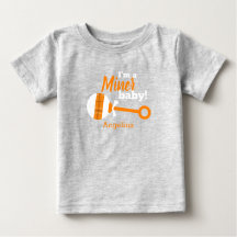 Orange Kariert Rattle Miner Baby T - Shirt