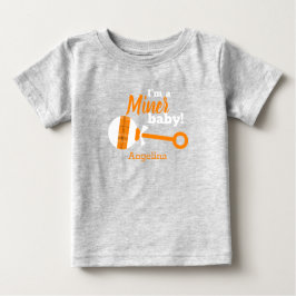 Orange Kariert Rattle Miner Baby T - Shirt
