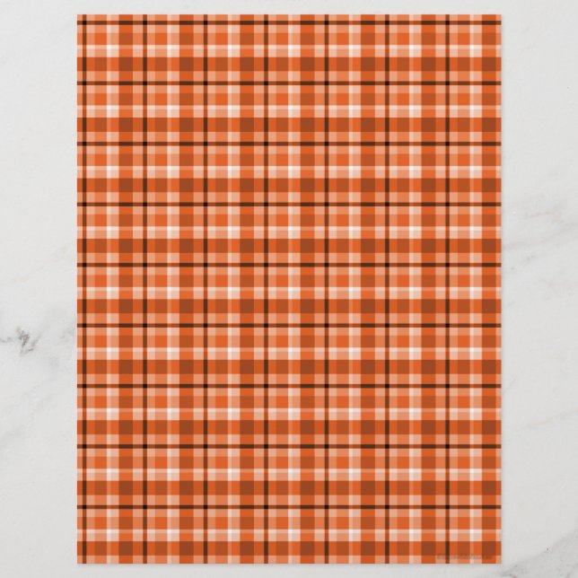 Orange Kariert Scrapbook Paper (Vorderseite)