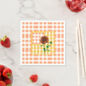 Orange Kariert Sunflower Napkin Serviette (Beispiel)