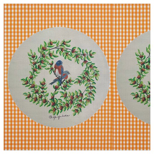 Orange kariert Western Bluebird Fabric Stoff (Muster)