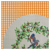 Orange kariert Western Bluebird Fabric Stoff (Nahaufnahme)