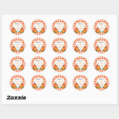 Orange Karierte Fall Baby Shower Stickers (Blatt)