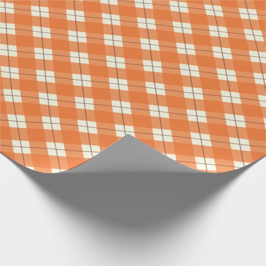 Orange karierte geschenkpapier (Ecke)
