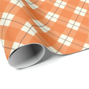 Orange karierte geschenkpapier