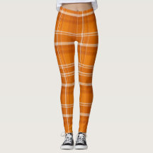 Orange Karierte Leggings perfekt für Herbst Y'all