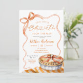 Orange Karierte Süsse Pie Baby Dusche Einladung (Stehend Vorderseite)
