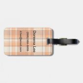 Orange kariertes gepäckanhänger (Rückseite horizontal)