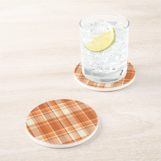 Orange kariertes getränkeuntersetzer (Seite)