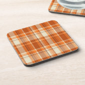 Orange kariertes getränkeuntersetzer (Linke Seite)