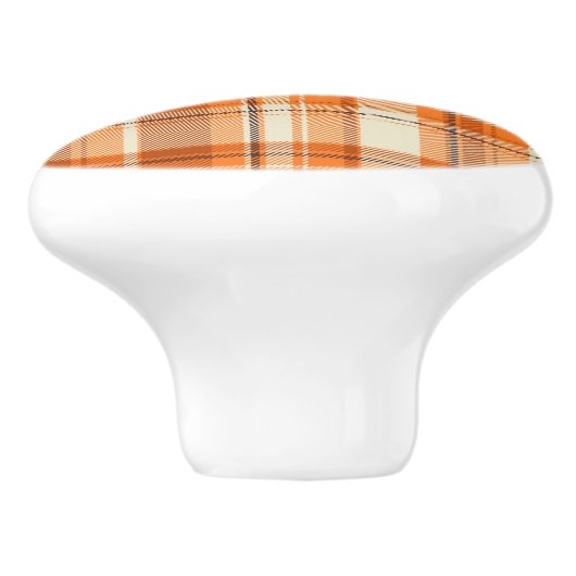 Orange kariertes keramikknauf (Seitenansicht)