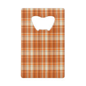 Orange kariertes kreditkartenflaschenöffner (Rückseite)