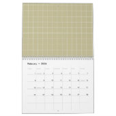 Orange Kariertes Prüfmuster Kalender (Feb 2026)