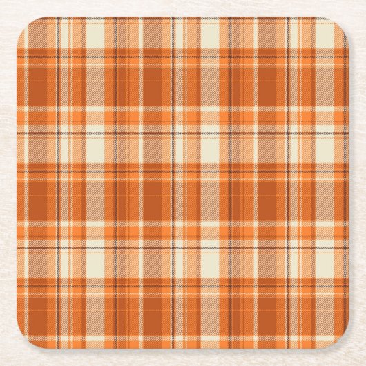 Orange kariertes rechteckiger pappuntersetzer (Vorderseite)