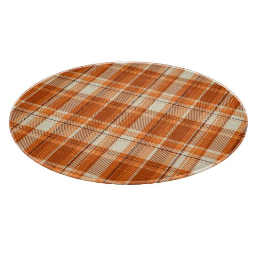 Orange kariertes schneidebrett (Ecke)