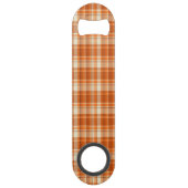 Orange kariertes speedflaschenöffner (Rückseite)