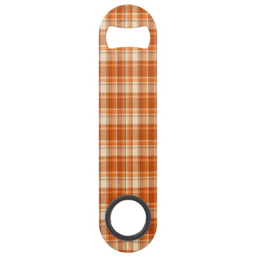 Orange kariertes speedflaschenöffner (Vorderseite)