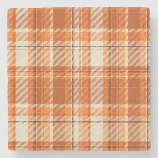 Orange kariertes steinuntersetzer (Vorderseite)