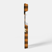 Orange-Karo der dunklen akademischen Welt kariert iPhone Hülle (Linke Seite)