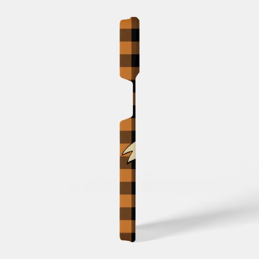 Orange-Karo der dunklen akademischen Welt kariert iPhone Hülle (Rechte Seite)