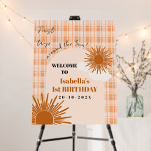 Orange Karo Erstes Jahr um die Sonne Geburtstag