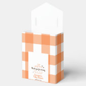 Orange Karo Pumpkin Rustic Fall Baby Dusche Geschenkschachtel (Geöffnet)