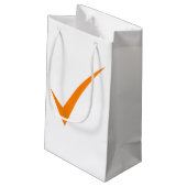 Orange Karo & Rating Symbol Gift Bag Kleine Geschenktüte (Rückseite Schrägansicht)