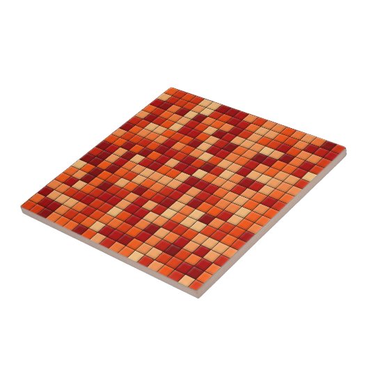 Orange Karos Fliese (Seite)