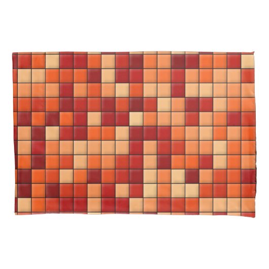 Orange Karos Kissenbezug (Vorderseite)