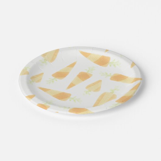 Orange Karotten-Pappteller Pappteller (Schrägansicht)