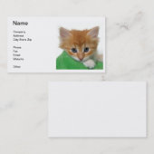 Orange Kätzchen-Visitenkarte Visitenkarte (Vorne/Hinten)